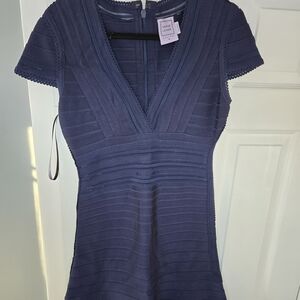 Herve Leger Deep Blue Mini Dress